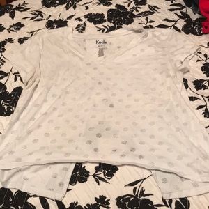 White Keds shirt with slit on the back